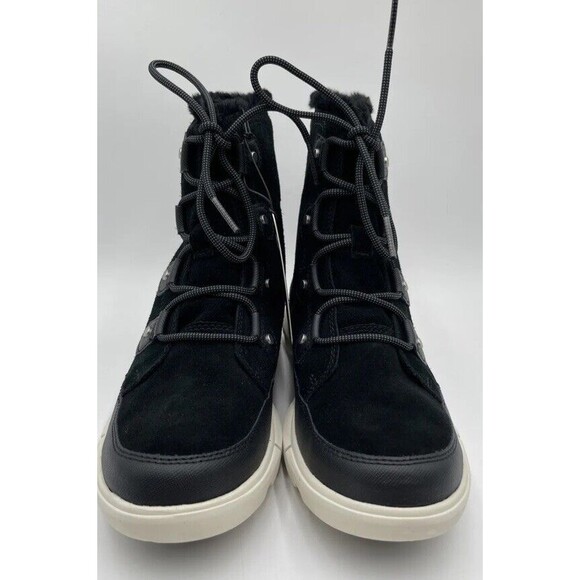 Sorel Explorer II Joan Faux Fur Waterproof Boot Black - Picture 4 of 6